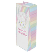 Baby shower Sprinkle Rainbow Raindrop Cloud Wijn Cadeautas (Voorkant Gekanteld)
