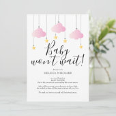 Baby shower, Sprinkle Roze Meisje Annulering Kaart (Staand voorkant)