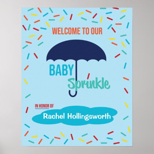 Baby shower Sprinkle Welcome Poster Sign (Voorkant)