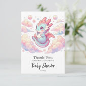 Baby shower sprokendraak bedankkaart (Staand voorkant)