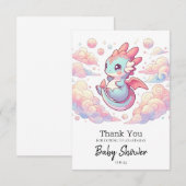 Baby shower sprokendraak bedankkaart (Voorkant / Achterkant)
