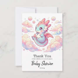 Baby shower sprokendraak bedankkaart