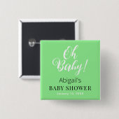 Baby Shower Square Button Personalized Text Design (Voorkant /achterkant)