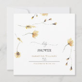 Baby shower Square Sweet Yellow Peony Kaart (Voorkant)