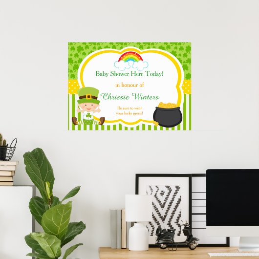 Baby shower St Patricks Boy Poster (Thuiskantoor)