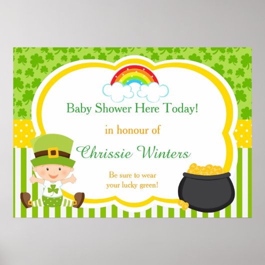 Baby shower St Patricks Boy Poster (Voorkant)