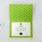 Baby shower St Patricks Girl Bedankkaart (Binnen)