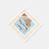 Baby shower standaard Cocktail Napkin Turtle Bl/Ta Servet (Hoek)