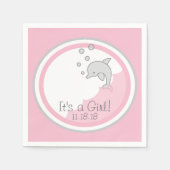 Baby shower Standaard Cocktail Servet Dolfijn PK/G (Voorkant)