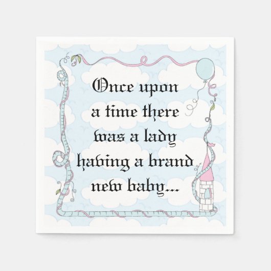 Baby shower Standaard Cocktail Servet Kasteel PK/B (Voorkant)