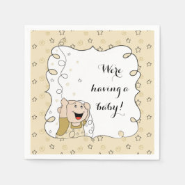 Baby shower Standaard Cocktailservet Goud/BK Baby Servet