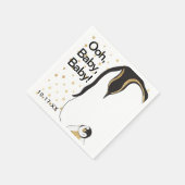 Baby shower Standaard servet "Gold Penguin" (Hoek)
