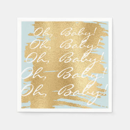 Baby shower Standaard Servetten/Classic Gold/Blue Servetten