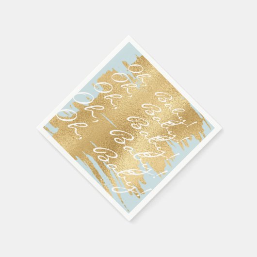 Baby shower Standaard Servetten/Classic Gold/Blue Servetten (Hoek)