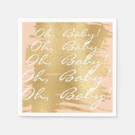 Baby shower Standaard Servetten/Classic Gold/Pink Servet
