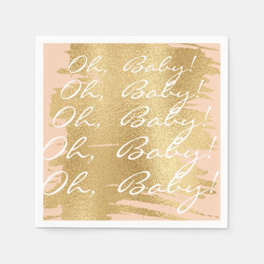 Baby shower Standaard Servetten/Classic Gold/Pink Servet (Voorkant)