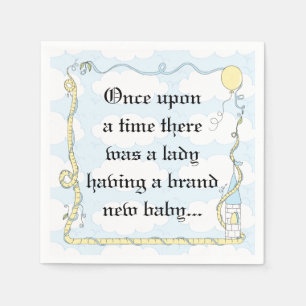 Baby shower Standard Cocktail Napkin Castle Yel/Bl Servet