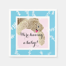 Baby shower Standard Cocktail Napkin Turtle Pk/Tq Servet