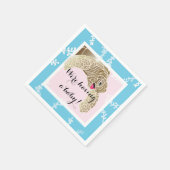 Baby shower Standard Cocktail Napkin Turtle Pk/Tq Servet (Hoek)