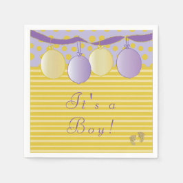 Baby shower Standard Napkin "Baby Gold Footprint" Servetten