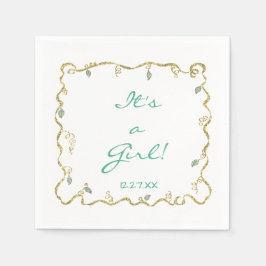 Baby shower Standard Napkin "Glittery Castle" Servetten