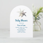 Baby shower Starfish Family Custom Invitation Kaart (Staand voorkant)