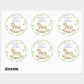 Baby shower sticke Dank u Ronde Sticker (Vel)