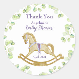 Baby shower sticke Dank u Ronde Sticker