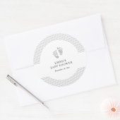 Baby shower Sticker | Baby Footprint Grijze Streep (Envelop)