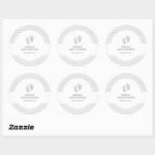 Baby shower Sticker | Baby Footprint Grijze Streep (Vel)