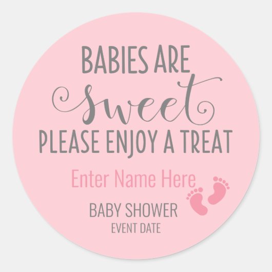 BABY SHOWER STICKER | Baby's zijn zoete gunst (Voorkant)