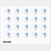 Baby shower Sticker Beer ballonblauw wit (Vel)