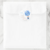 Baby shower Sticker Beer ballonblauw wit (Tas)