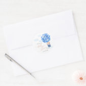 Baby shower Sticker Beer ballonblauw wit (Envelop)