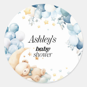 Baby shower Sticker Blauwe Beren ballonnen