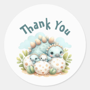 Baby Shower Sticker Dinosaur Dino Mite Feestje