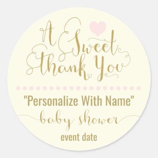 BABY SHOWER STICKER | Hartelijk dank (Voorkant)