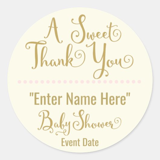 BABY SHOWER STICKER | Hartelijk dank (Voorkant)