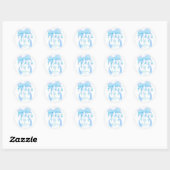 Baby Shower Sticker met Blauwe Lint (Vel)