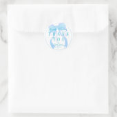 Baby Shower Sticker met Blauwe Lint (Tas)