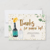Baby shower sticker met flessen openen Hartelijk d Bedankkaart (Voorkant)