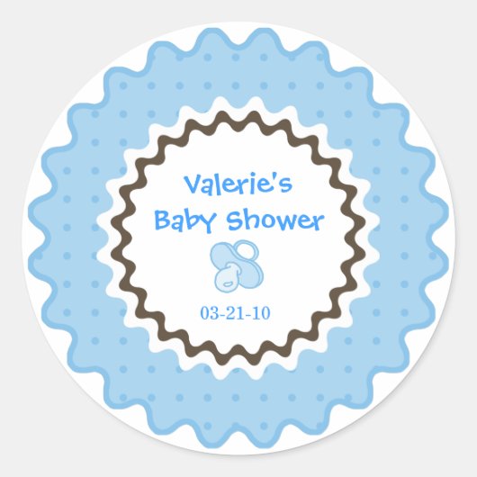 Baby Shower Sticker/Party favor Ronde Sticker (Voorkant)
