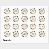 baby shower sticker roze roos bloemig (Vel)