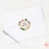 baby shower sticker roze roos bloemig (Envelop)