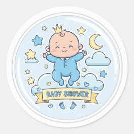 Baby shower sticker voor jongen