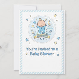 Baby shower sticker voor jongen kaart