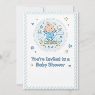 Baby shower sticker voor jongen kaart