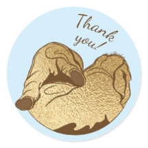 Baby shower Stickers Baby en mammie Elephant Blue