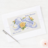 Baby shower Stickers Baby schoenen en gele rozen (Envelop)