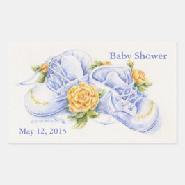 Baby shower Stickers Baby schoenen en gele rozen